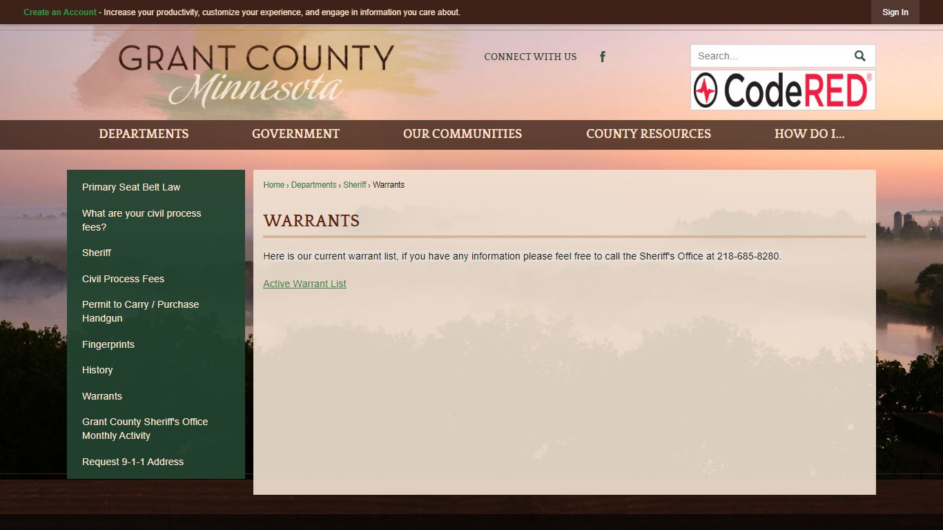 Warrants | Grant County, MN - Official Website